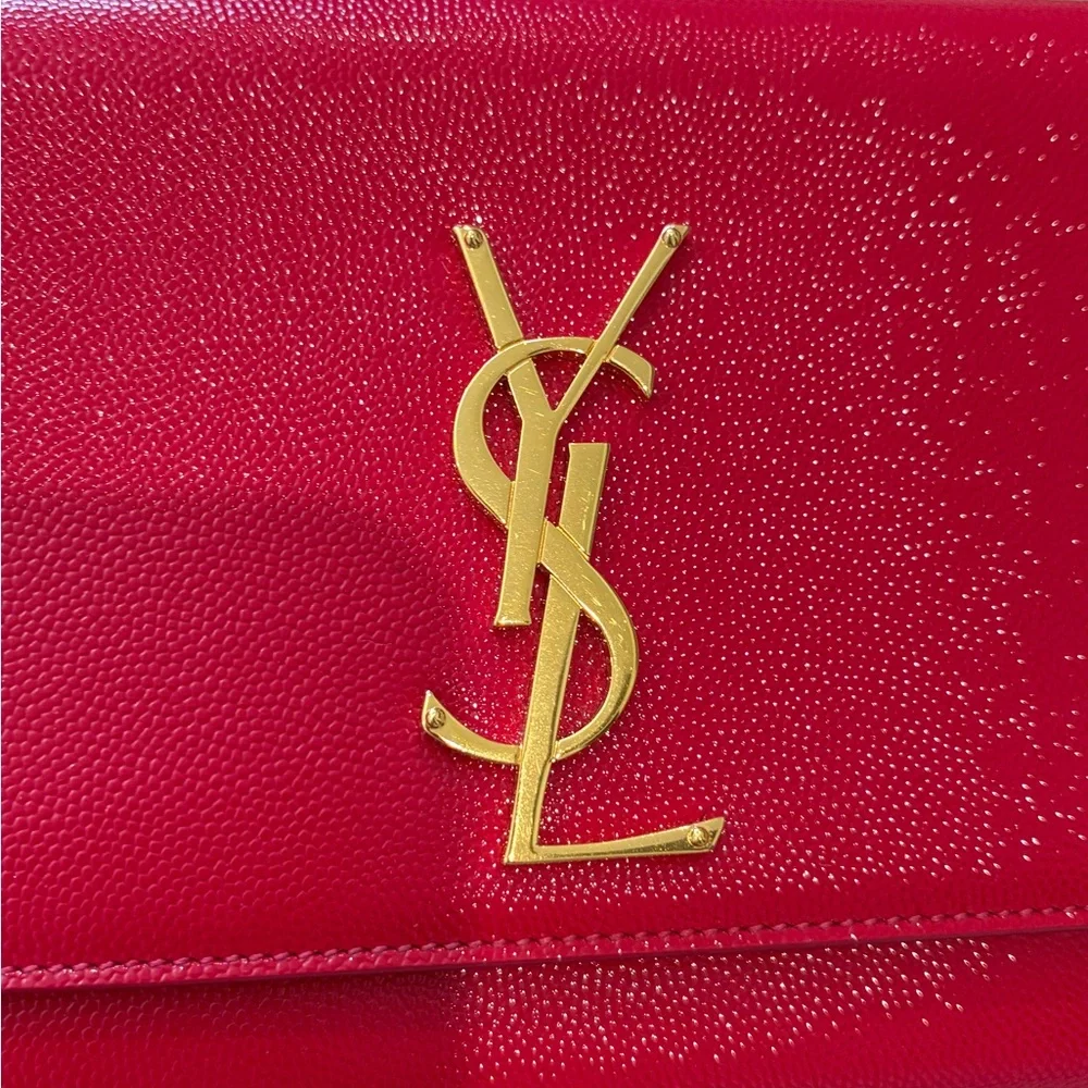 Saint Laurent / YSL Fuchsia/pink Patent Leather clutch - Picture 2 of 10